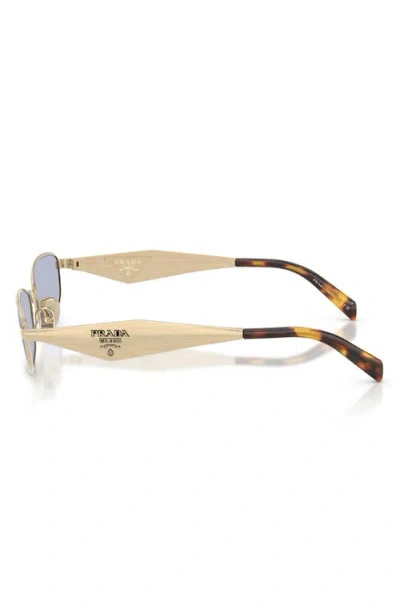 Prada Rectangular Gold-tone Metal Frame Sunglasses With Tortoiseshell Temples In Multi