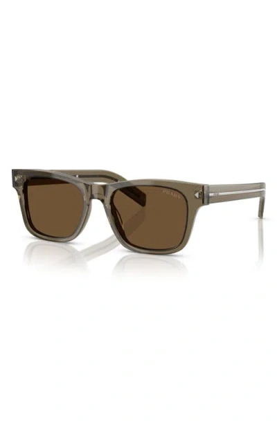 Prada 55mm Rectangular Sunglasses In Brown