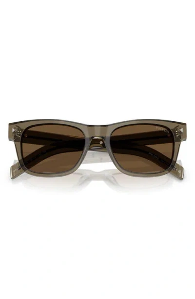 Prada 55mm Rectangular Sunglasses In Brown