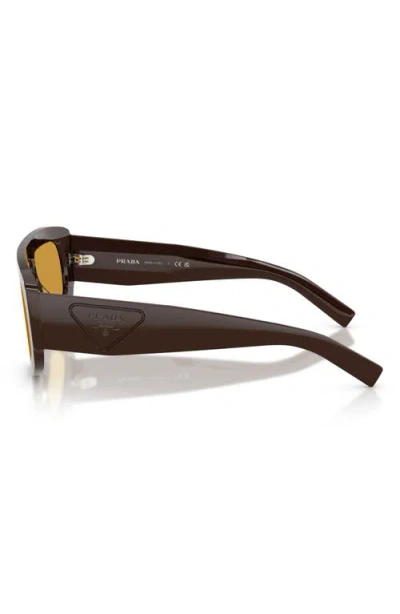 Prada 0pr D10s Rectangular Brown Acetate Sunglasses In Multi