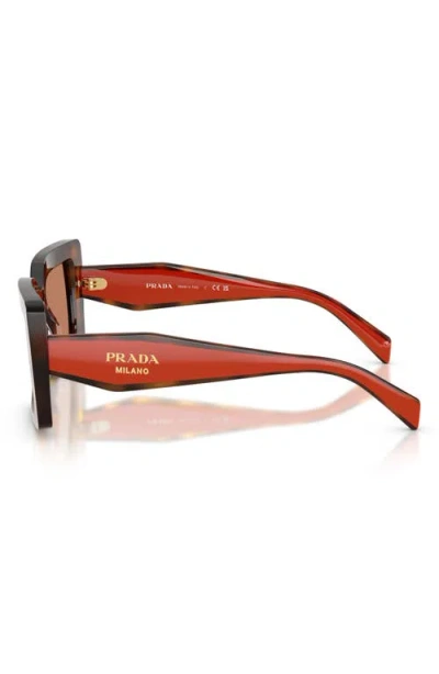 Prada 52mm Rectangular Sunglasses In Brown