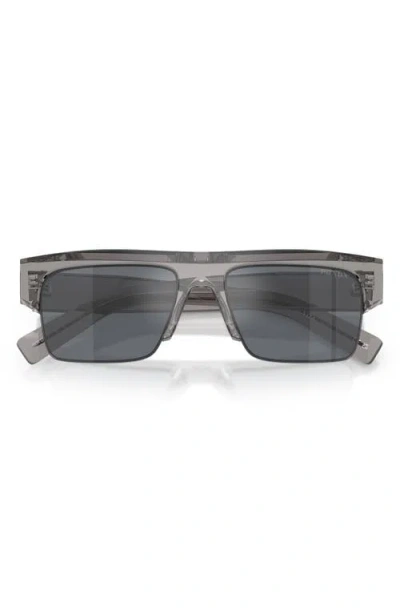 Prada 55mm Rectangular Sunglasses In Gray