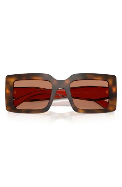 Prada 52mm Rectangular Sunglasses In Brown