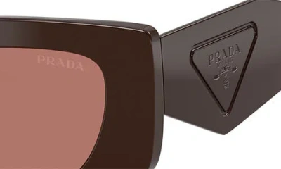 Prada 51mm Rectangular Sunglasses In Brown