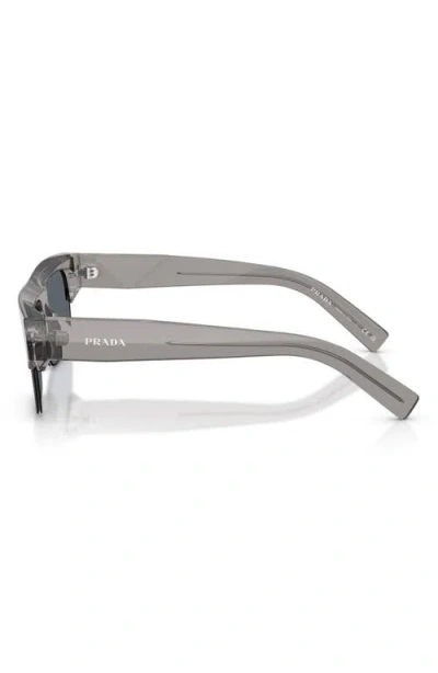 Prada 55mm Rectangular Sunglasses In Gray