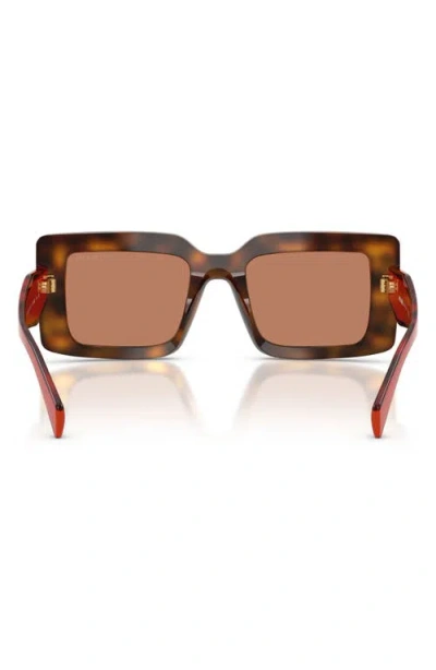 Prada 52mm Rectangular Sunglasses In Brown