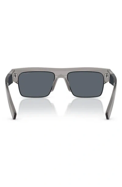 Prada 55mm Rectangular Sunglasses In Gray