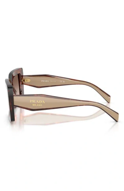 Prada 52mm Rectangular Sunglasses In Brown