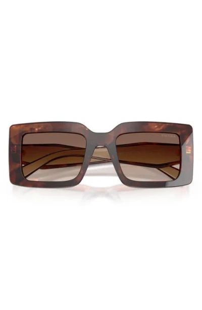 Prada 52mm Rectangular Sunglasses In Brown