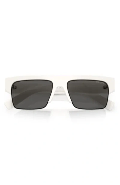 Prada 55mm Rectangular Sunglasses In Neutral