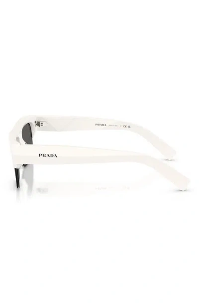 Prada 55mm Rectangular Sunglasses In Neutral
