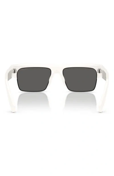 Prada 55mm Rectangular Sunglasses In Neutral