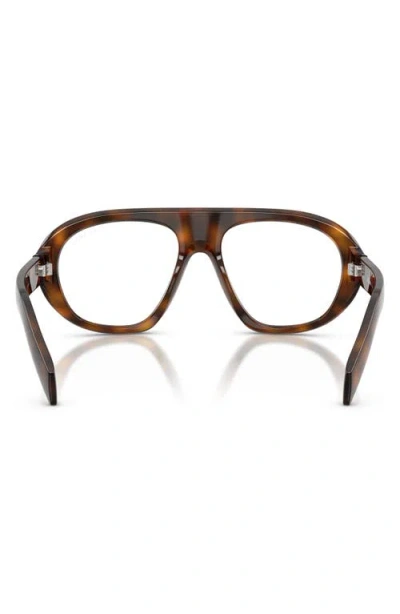 Prada 56mm Irregular Blue Light Blocking Glasses In Gold