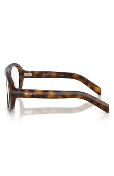Prada 56mm Irregular Blue Light Blocking Glasses In Gold
