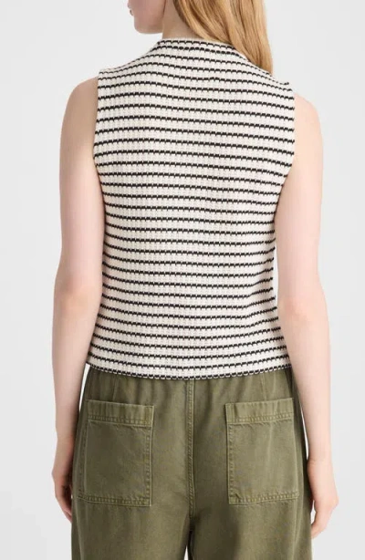 Madewell Textured Knit Button Front Shell Top In Multi