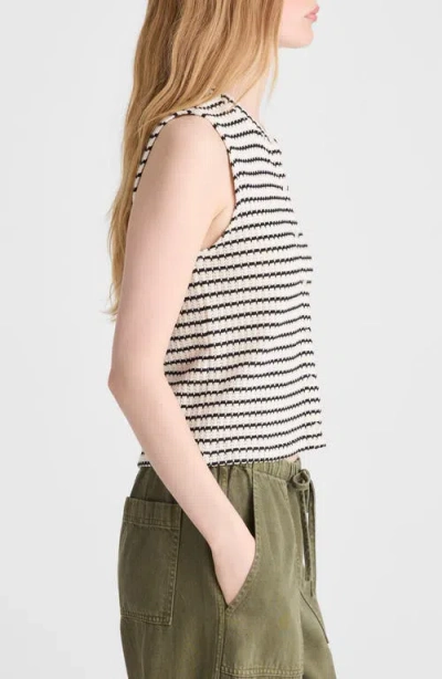Madewell Textured Knit Button Front Shell Top In Multi