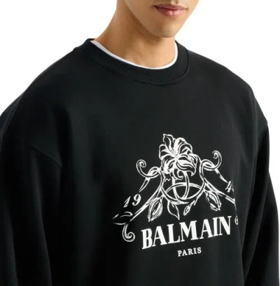 Balmain Printed  Vine Sweatshirt In Blue