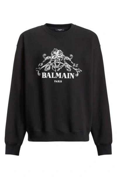 Balmain Printed  Vine Sweatshirt In Blue