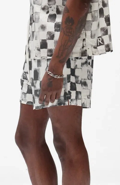 Represent Poolside Check Swim Trunks In White