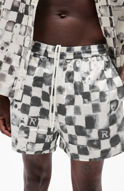 Represent Poolside Check Swim Trunks In White