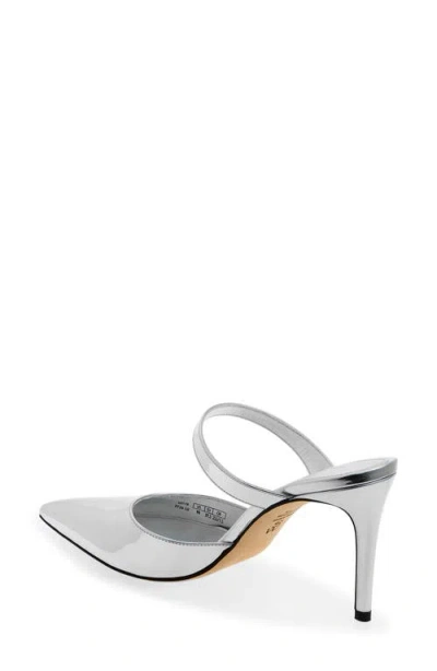 Stuart Weitzman Power Mule 85 Pump In Silver