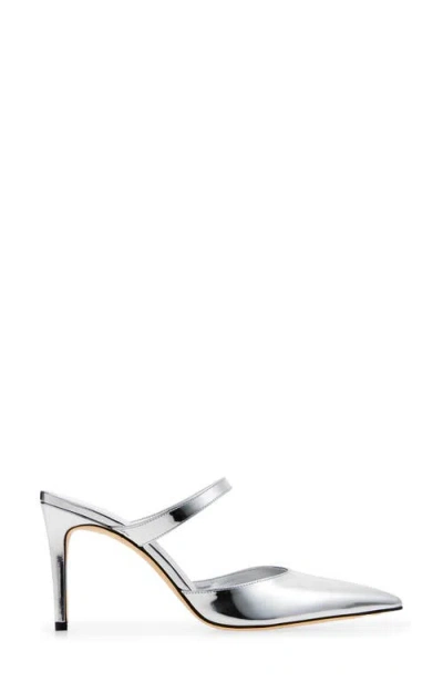 Stuart Weitzman Power Mule 85 Pump In Silver