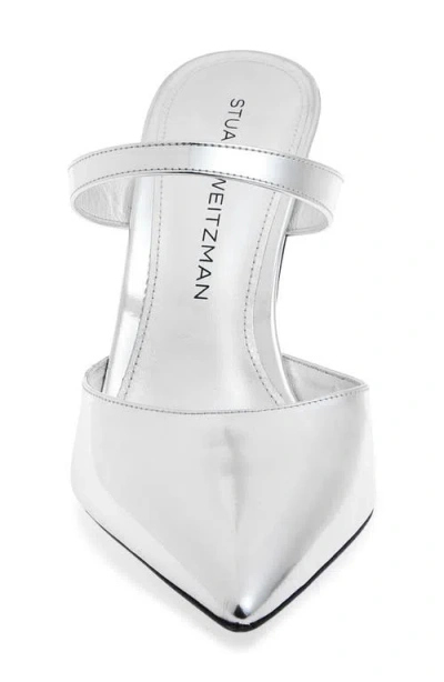 Stuart Weitzman Power Mule 85 Pump In Silver