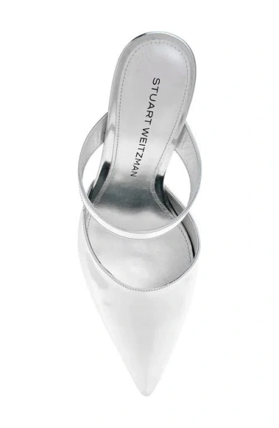 Stuart Weitzman Power Mule 85 Pump In Silver