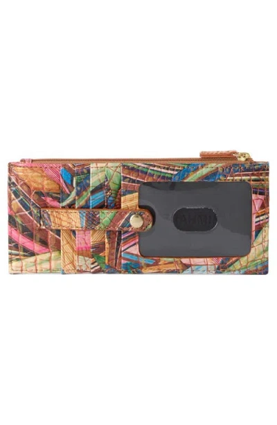 Brahmin Muse Melbourne Croc Embossed Leather Card Wallet In Multi