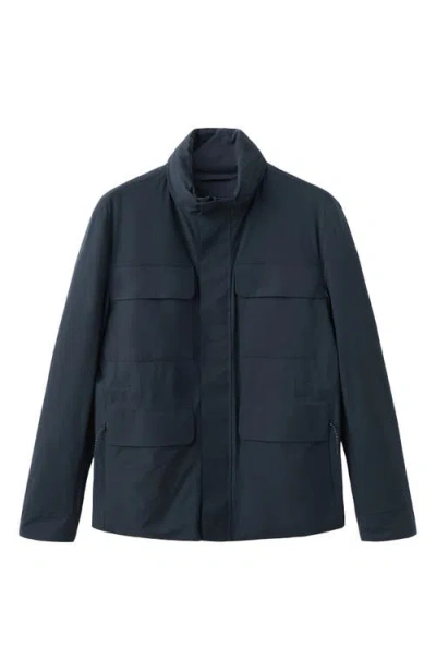 Mango Water Repellent Thermolite Jacket In Blue