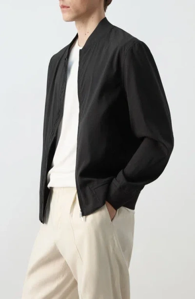 Mango Bomber Jacket In Black