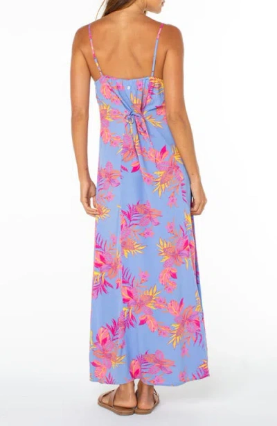 Roxy Skylar Tie Back Maxi Sundress In Blue