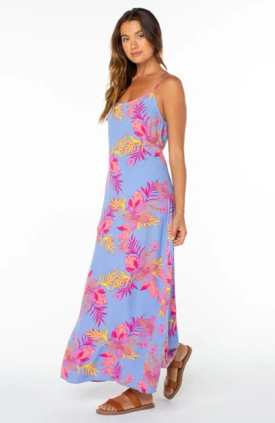 Roxy Skylar Tie Back Maxi Sundress In Blue