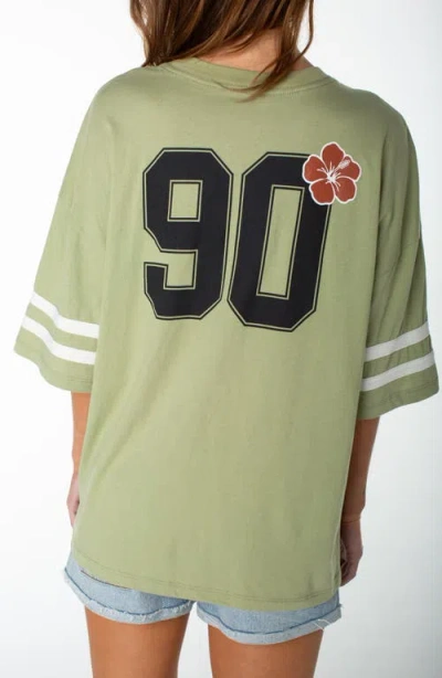 Roxy Game Day Graphic Oversized T-shirt In Green
