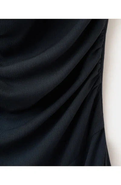 Mango Teen Draped Halter Minidress In Gray