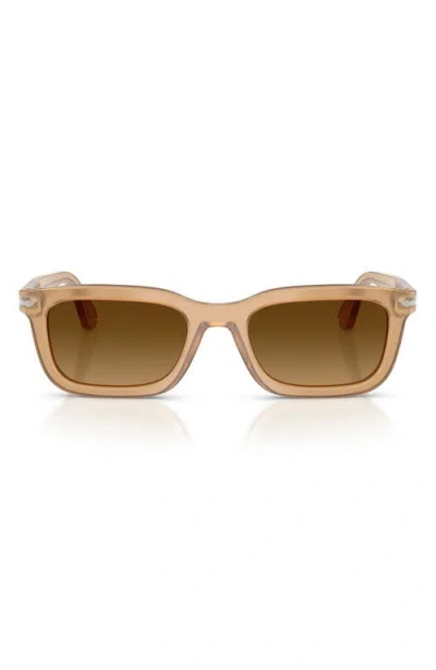 Persol 53mm Rectangular Sunglasses In Brown