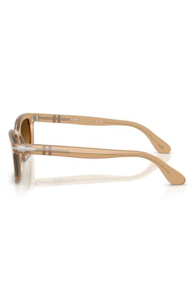 Persol 53mm Rectangular Sunglasses In Brown