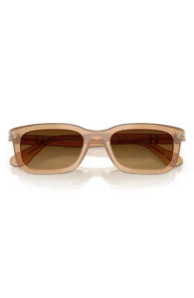 Persol 53mm Rectangular Sunglasses In Brown