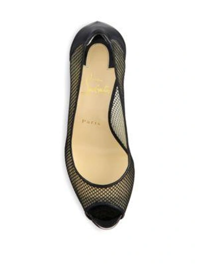 Shop Christian Louboutin Very Rete Mesh Peep-toe Pumps In Black