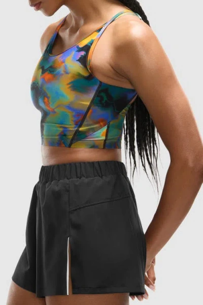 Peloton Paceform Longline Laser Perforated Bra In Multi