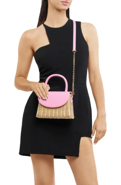 Olga Berg Elle Wicker Top Handle Bag In Multi