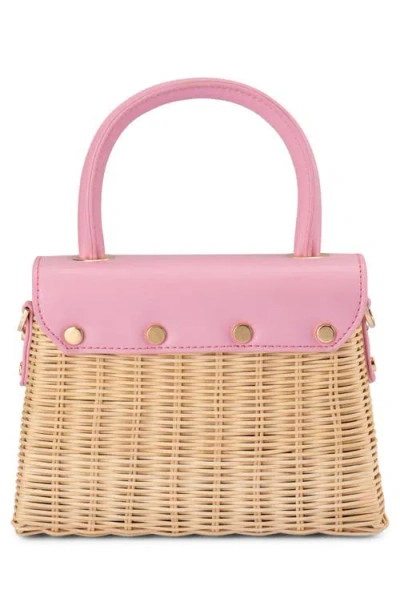 Olga Berg Elle Wicker Top Handle Bag In Multi