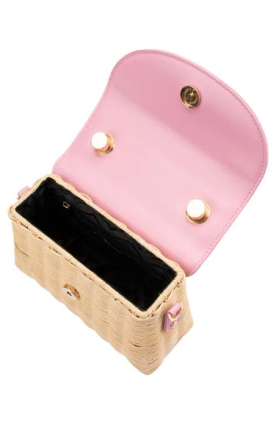 Olga Berg Elle Wicker Top Handle Bag In Multi