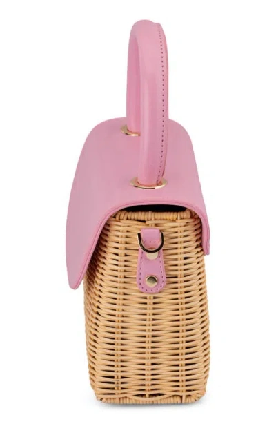 Olga Berg Elle Wicker Top Handle Bag In Multi