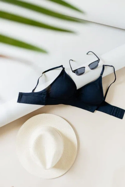 Brabar Everyday Bra With Back Closure In Blue