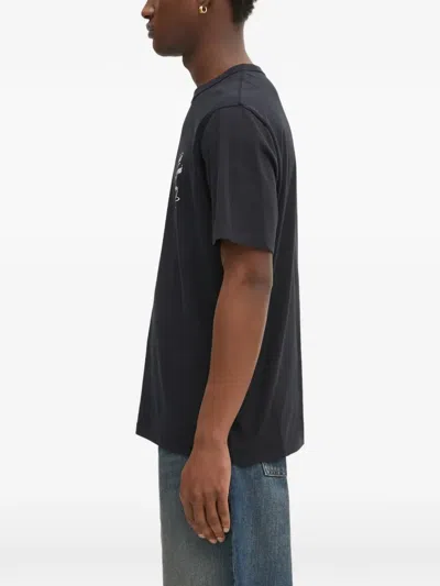 Café Kitsuné Logo-print T-shirt In Black