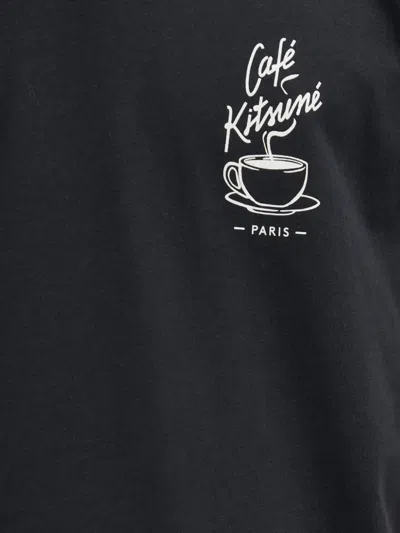 Café Kitsuné Logo-print T-shirt In Black