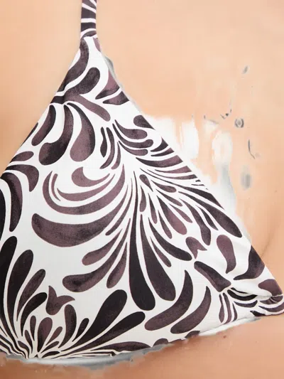 Twinset Abstract-print Triangle Bikini Top In Multi