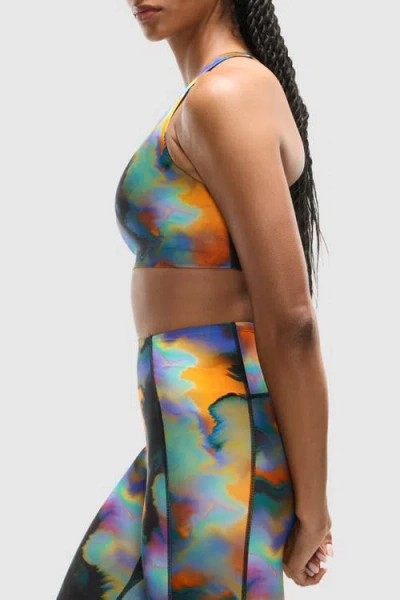 Peloton Printed Paceform Laser Perforated Bra In Multi