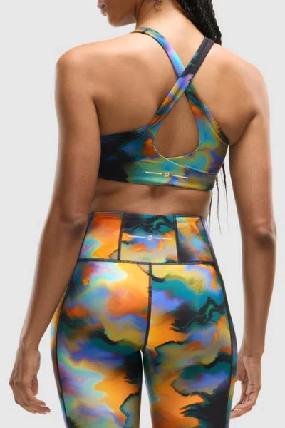Peloton Printed Paceform Laser Perforated Bra In Multi